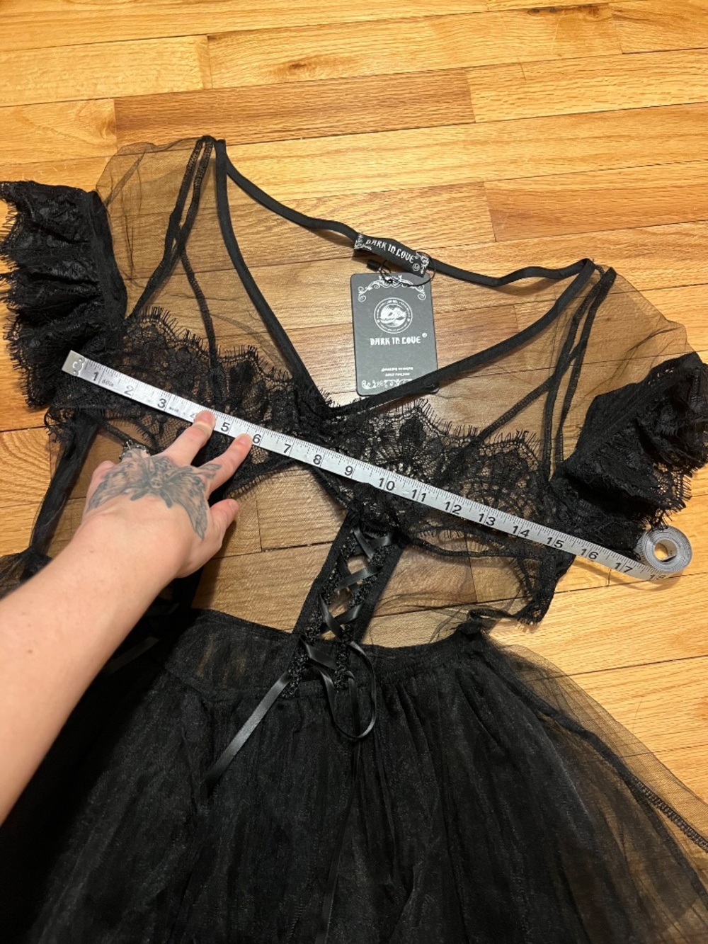 Dark in Love Whimsygoth Mesh and Lace Maxi Dress - Picture 5 of 9